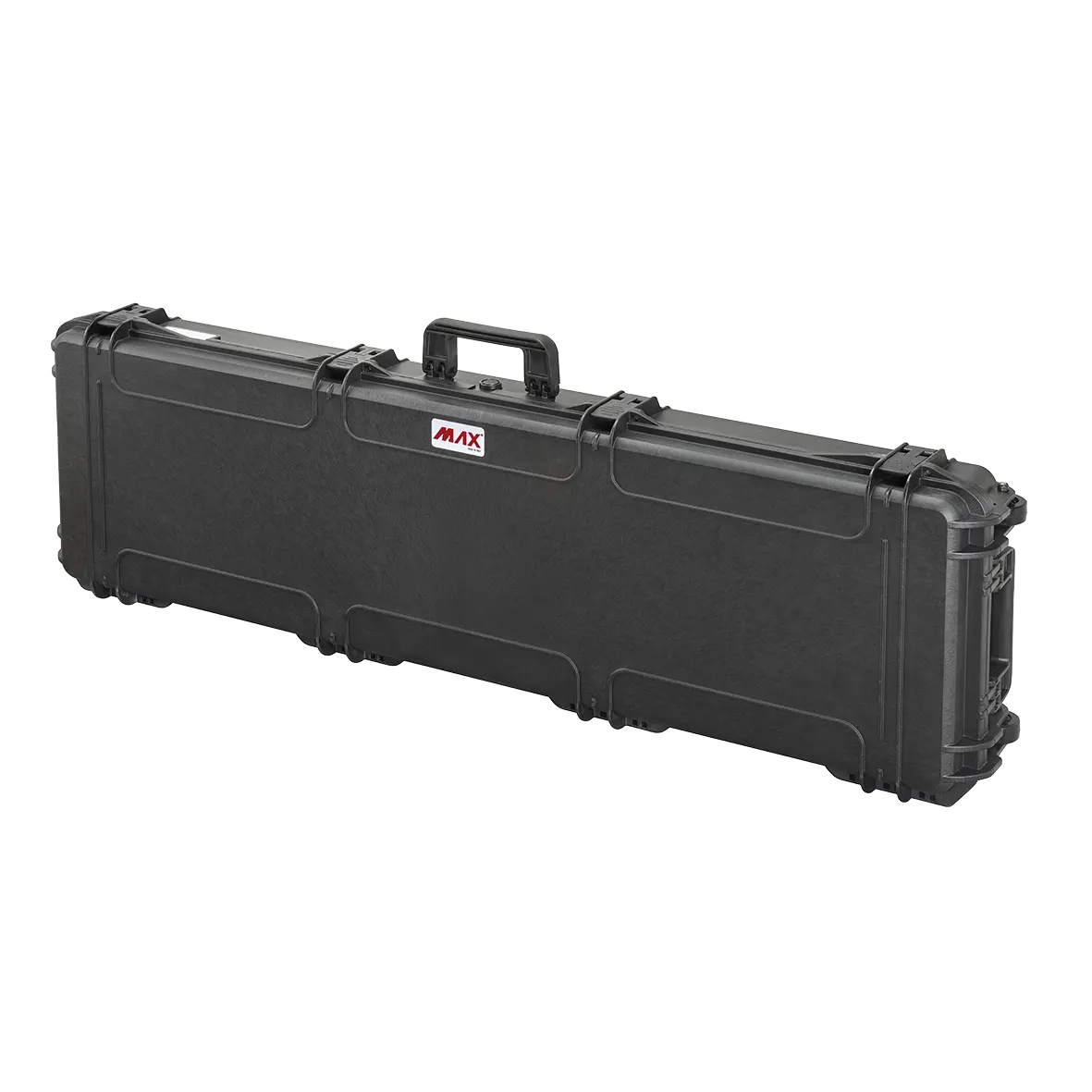 Panaro MAX1350 waterproof case in black, open or detail view of the interior configuration