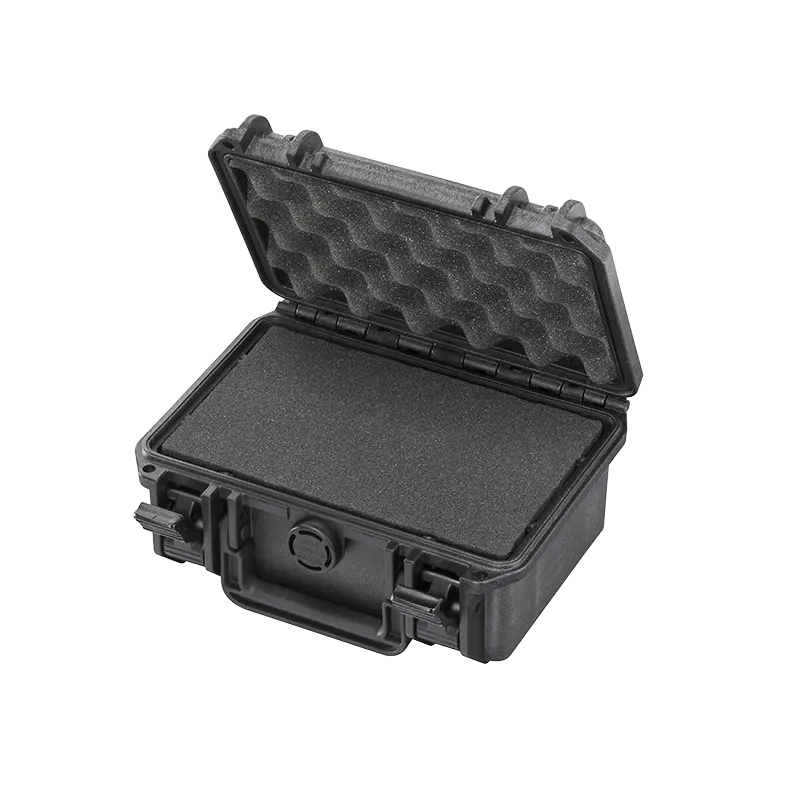 Panaro MAX200S waterproof case in black, closed front view showing latches and moulded shell