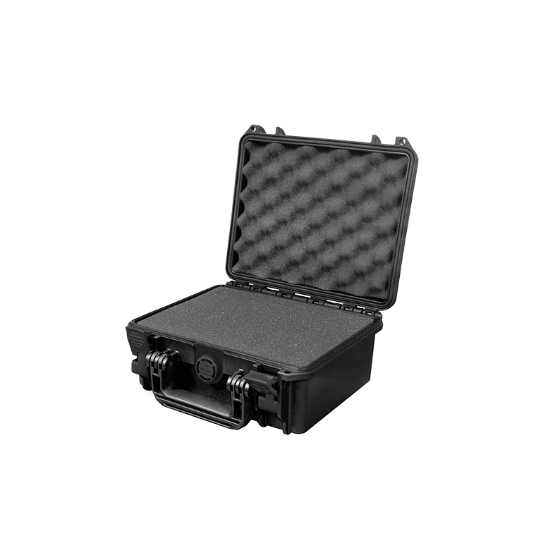 Panaro MAX235H105 waterproof case in black, closed front view showing latches and moulded shell