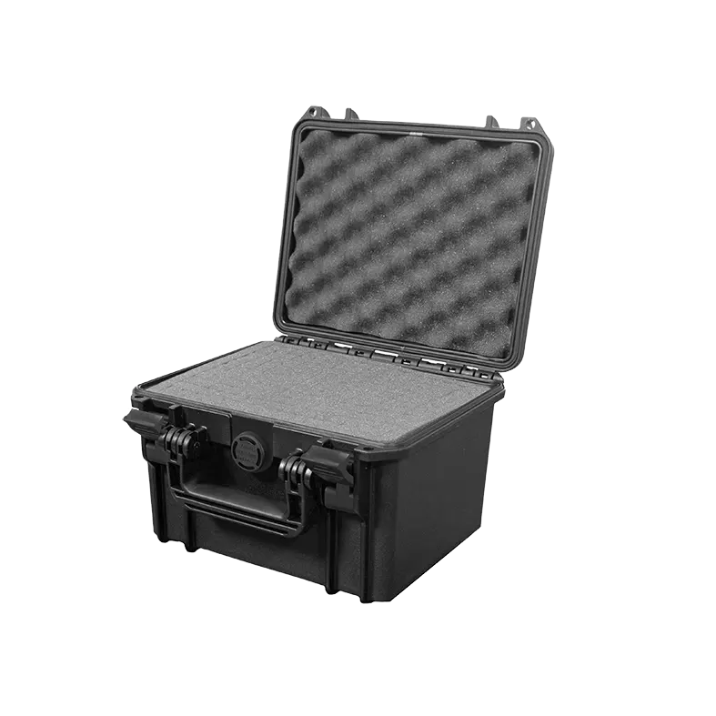 Panaro MAX235H155S waterproof case in black, closed front view showing latches and moulded shell