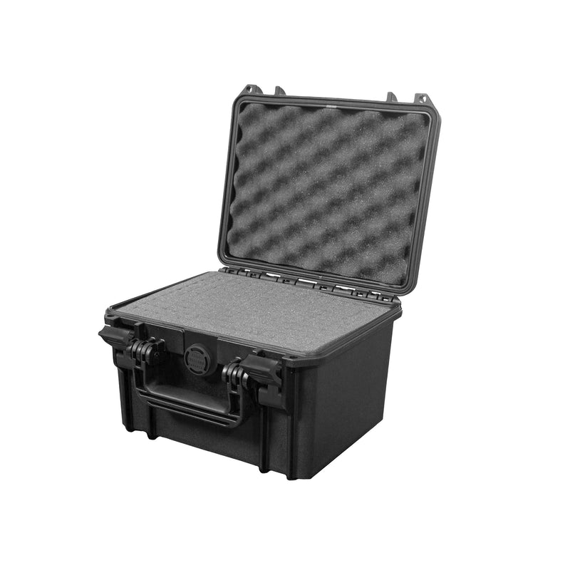 Black MAX235H155S open, convoluted egg-crate foam in the lid and a block of cubed pick and pluck foam in the base