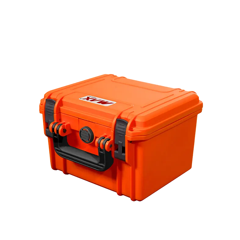 Panaro MAX235H155 waterproof case in orange, open or detail view of the interior configuration