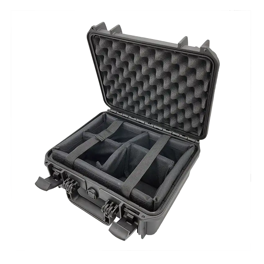 Panaro MAX300CAM waterproof case in sahara, closed front view showing latches and moulded shell