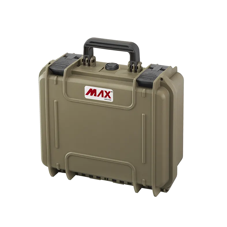 Panaro MAX300CAM waterproof case in sahara, open or detail view of the interior configuration