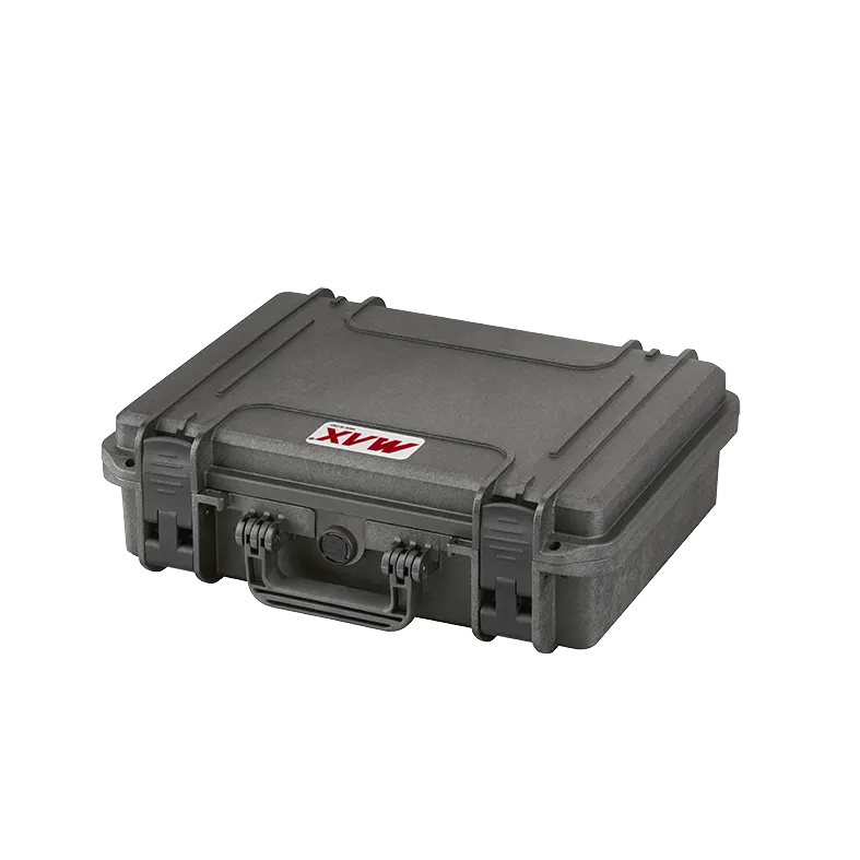 Panaro MAX380H115S waterproof case in black, open or detail view of the interior configuration