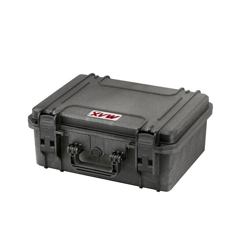 Panaro MAX380H160S waterproof case in black, open or detail view of the interior configuration