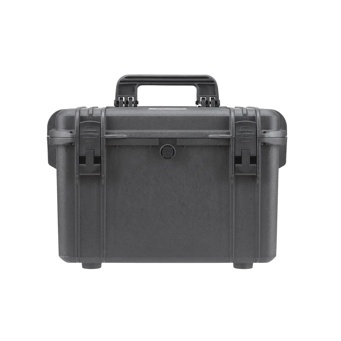 Panaro MAX400 waterproof case in black, closed front view showing latches and moulded shell