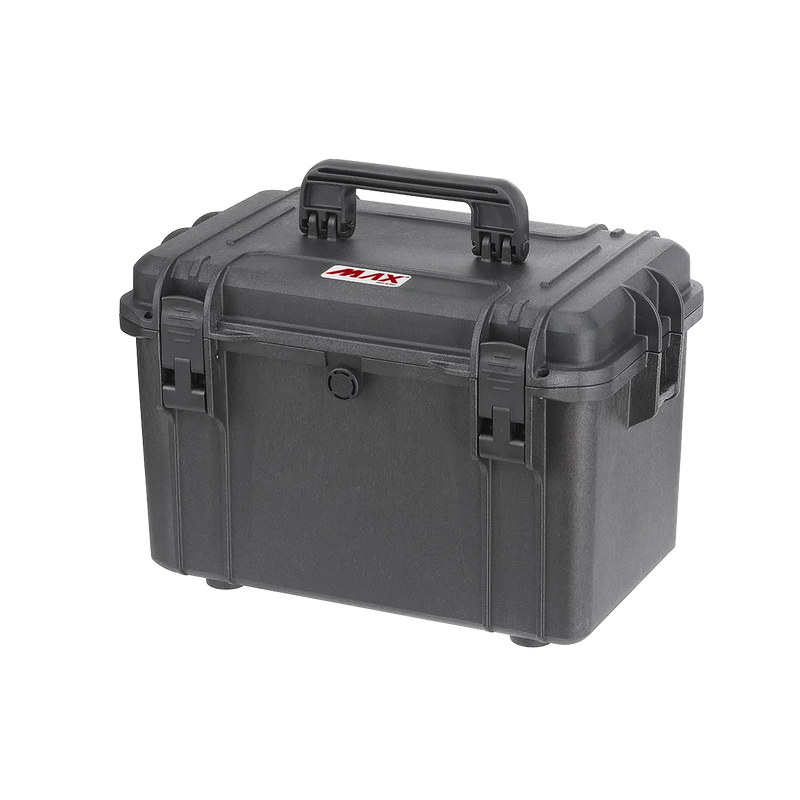 Panaro MAX400 waterproof case in black, open or detail view of the interior configuration