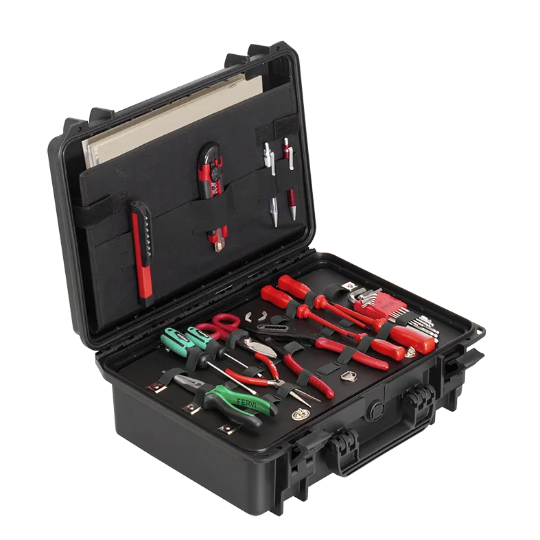 Panaro MAX430PU waterproof case in black, closed front view showing latches and moulded shell