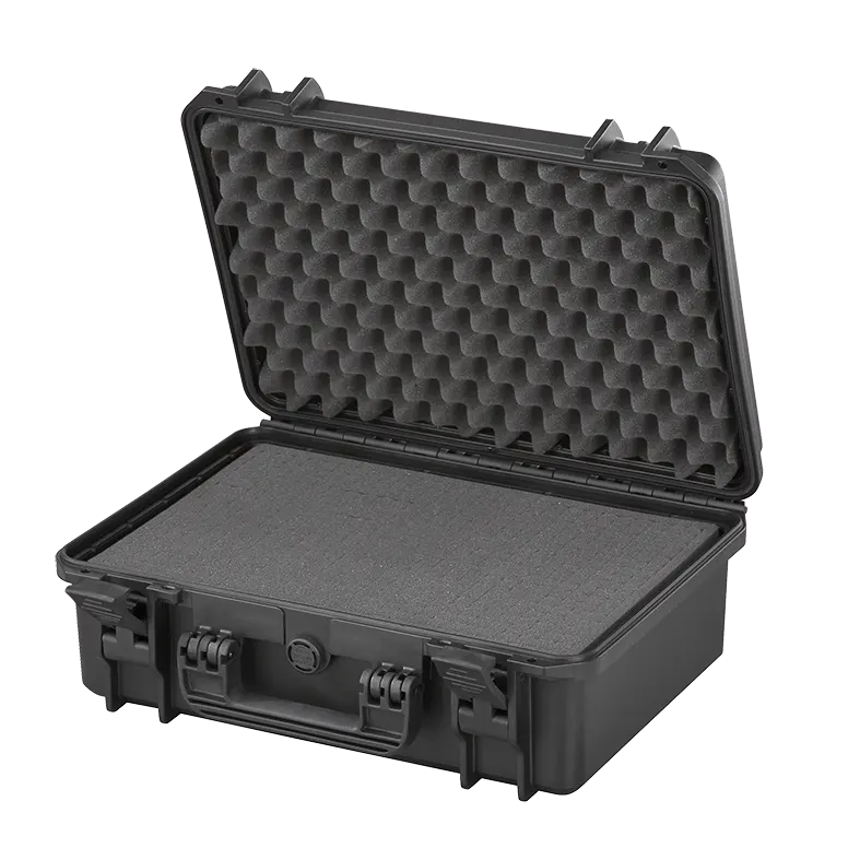 Panaro MAX430S waterproof case in orange, open or detail view of the interior configuration