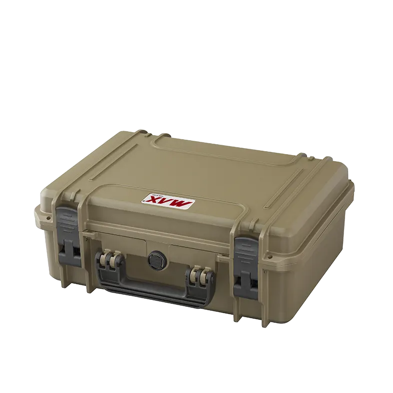 Panaro MAX430S waterproof case in sahara, open or detail view of the interior configuration