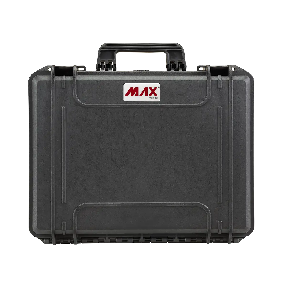 Panaro MAX465H125HDS waterproof case in black, open or detail view of the interior configuration