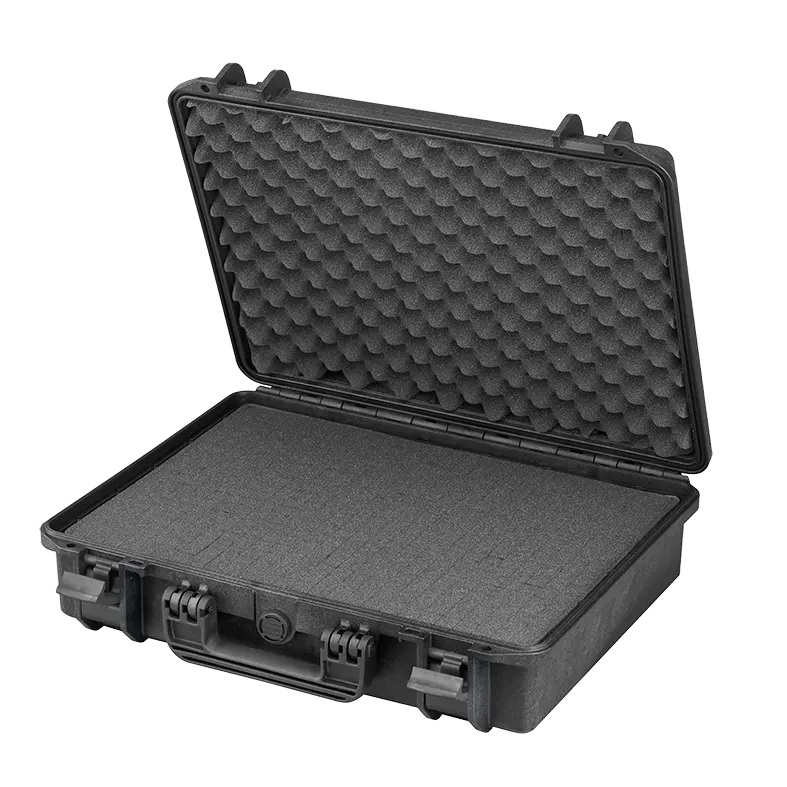 Panaro MAX465H125S waterproof case in black, closed front view showing latches and moulded shell