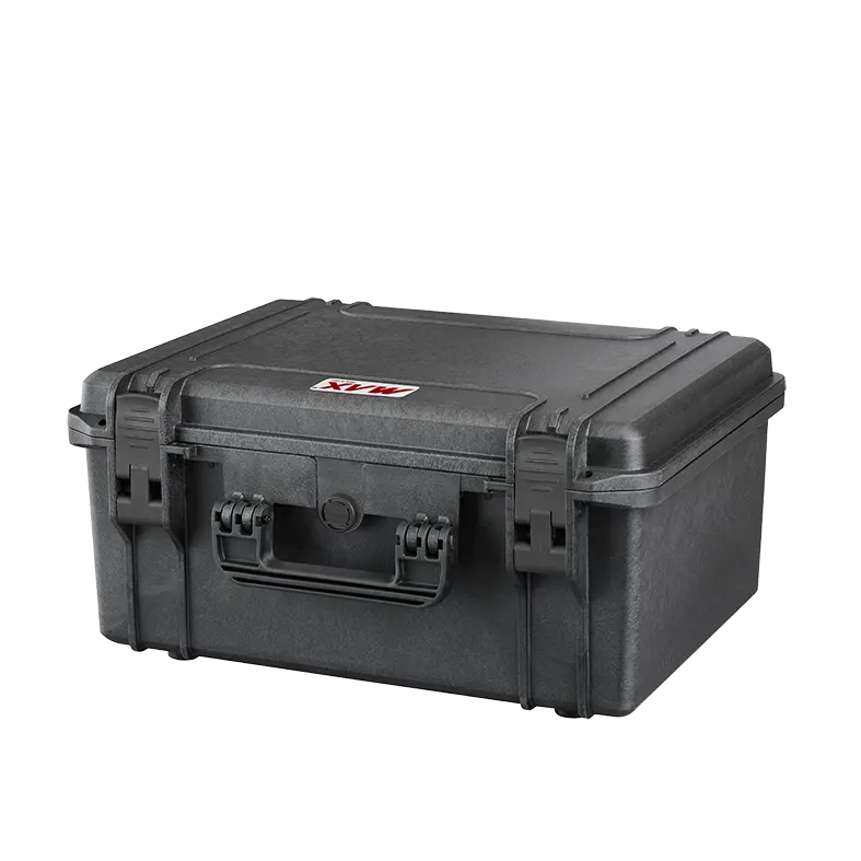 Panaro MAX465H220S waterproof case in black, open or detail view of the interior configuration