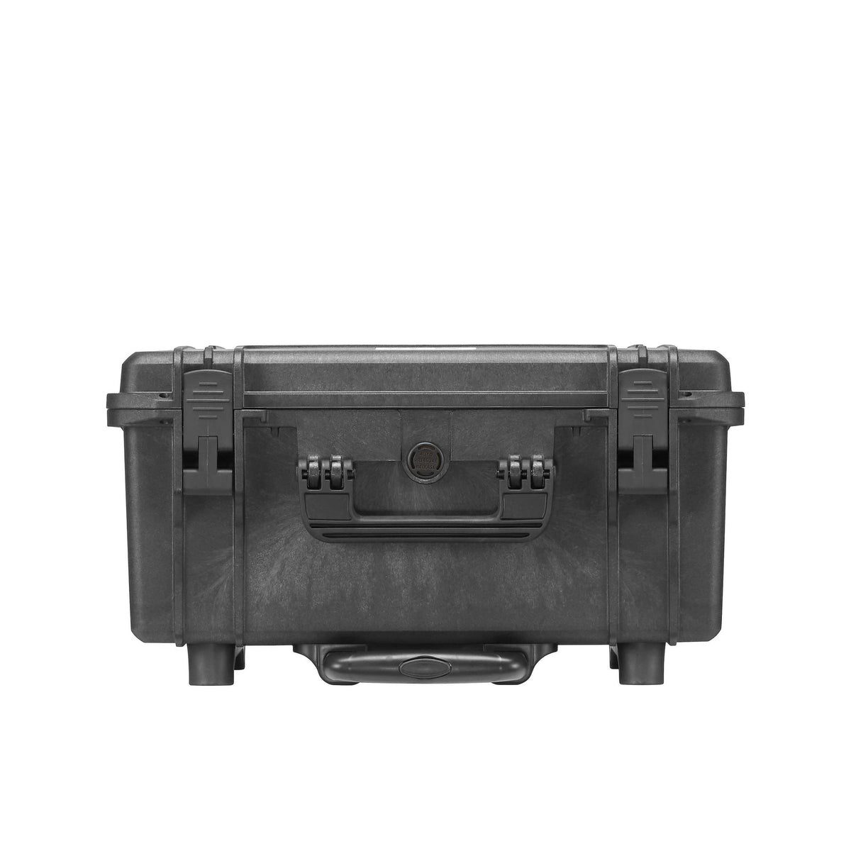 Top-down view of the closed Panaro MAX465H220 trolley case showing the carry handle, two latches and the lid recess
