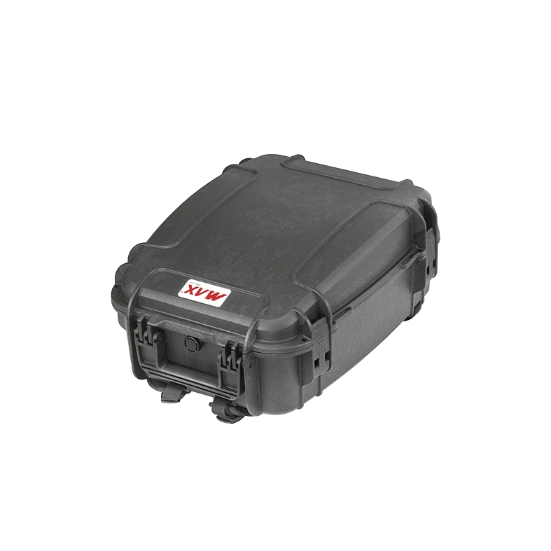 Panaro MAX485 at an angle showing the lid, latches and the backpack harness on the rear