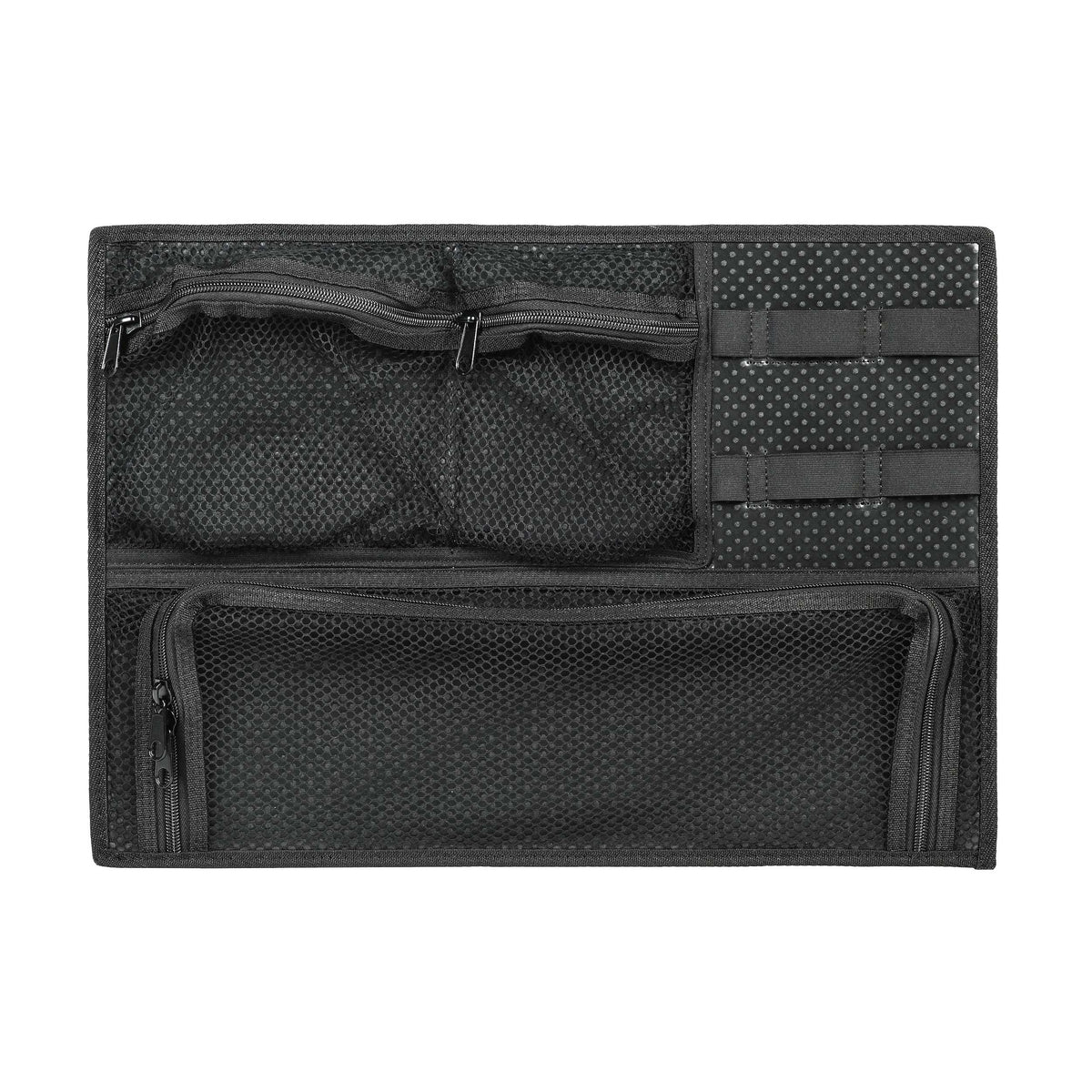 Panaro MAX505 lid organiser from above with zipped mesh pockets and document pouch