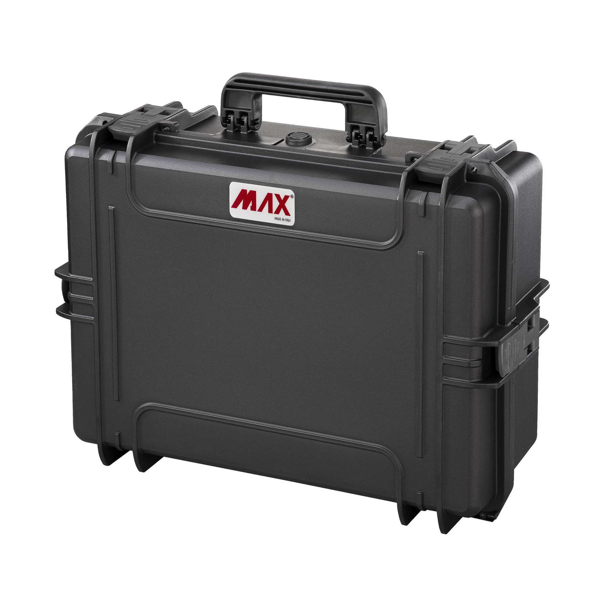Black Panaro MAX505 closed, the shell supplied as the MAX505CAMORG, with MAX badge and two latches