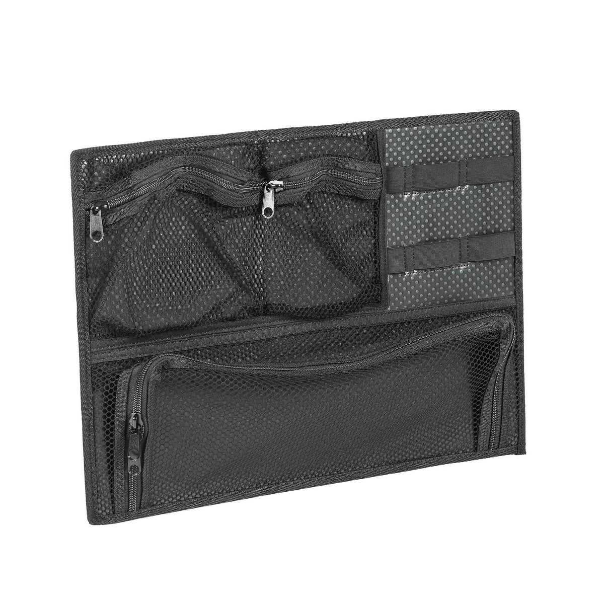 Panaro MAX505 lid organiser panel with zip mesh pockets and a long document pouch, shown out of the case
