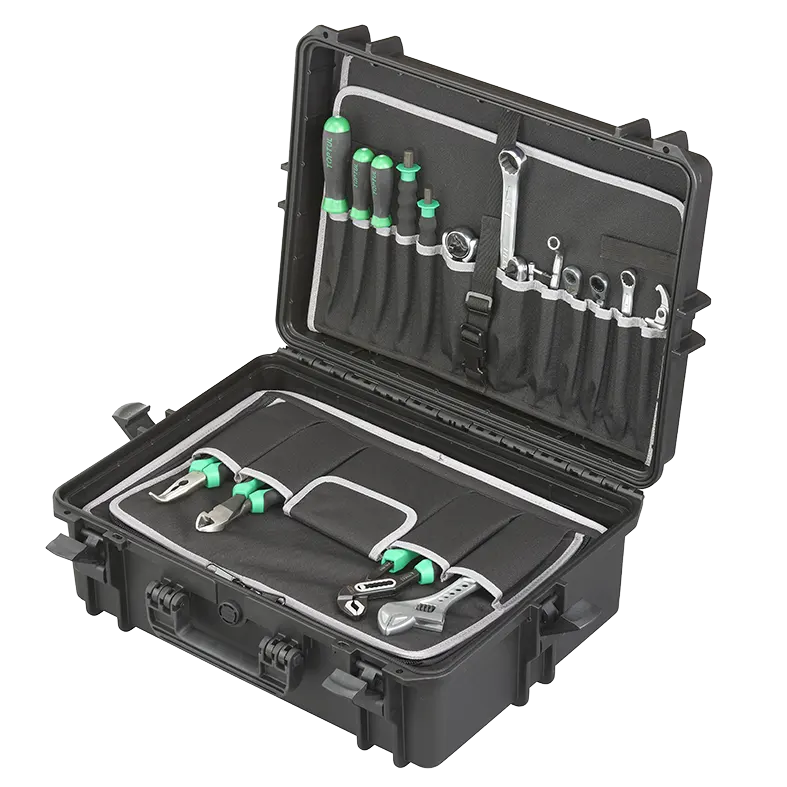 Panaro MAX505TC waterproof case in black, closed front view showing latches and moulded shell