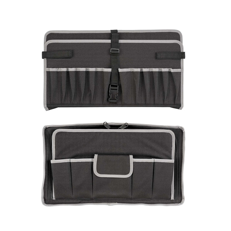 Panaro MAX505 fabric tool storage panels shown flat, elastic tool slots and a buckle strap
