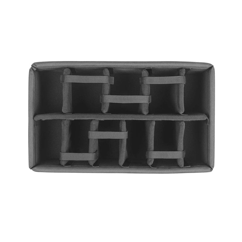 Top view of the MAX520 padded divider insert showing the grey compartment layout