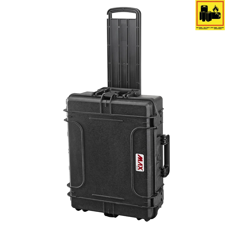 Panaro MAX540H190STR waterproof case in black with Cubed Foam and Trolley, open or detail view of the interior configuration
