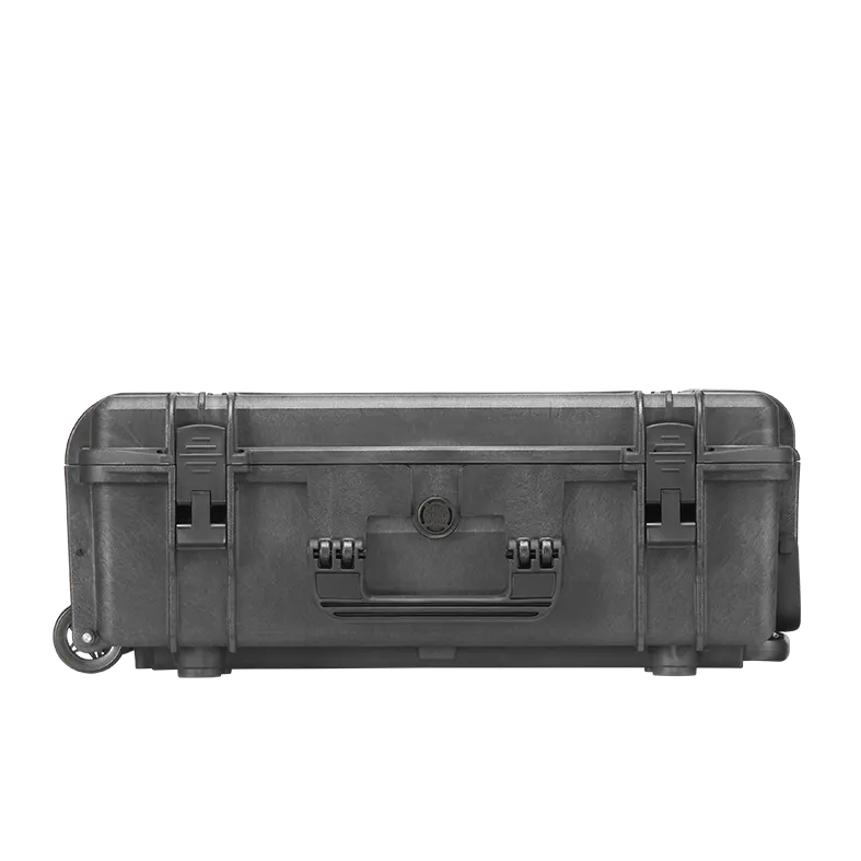 Panaro MAX540H190TR waterproof case in black with Trolley, open or detail view of the interior configuration