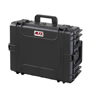 Panaro MAX540H190 closed, three-quarter view of the black MAX540H190 shell with red MAX logo, top handle and side handle