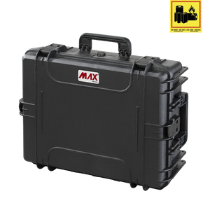 Panaro MAX540H190 waterproof case in black, closed front view showing latches and moulded shell