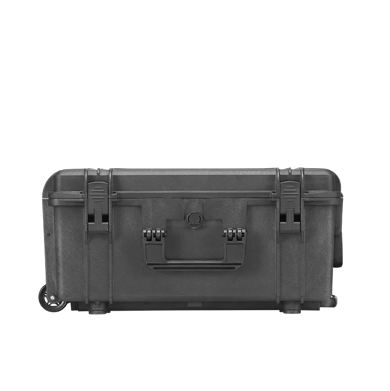 Panaro MAX540H245TR waterproof case in black with Trolley, open or detail view of the interior configuration