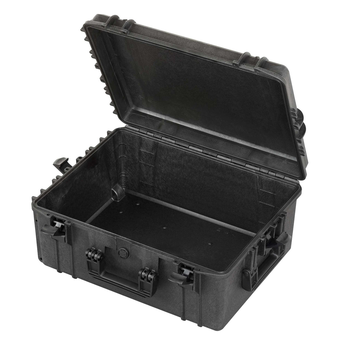 Panaro MAX540H245 open and empty, plain black interior of the deep MAX540H245 base and lid