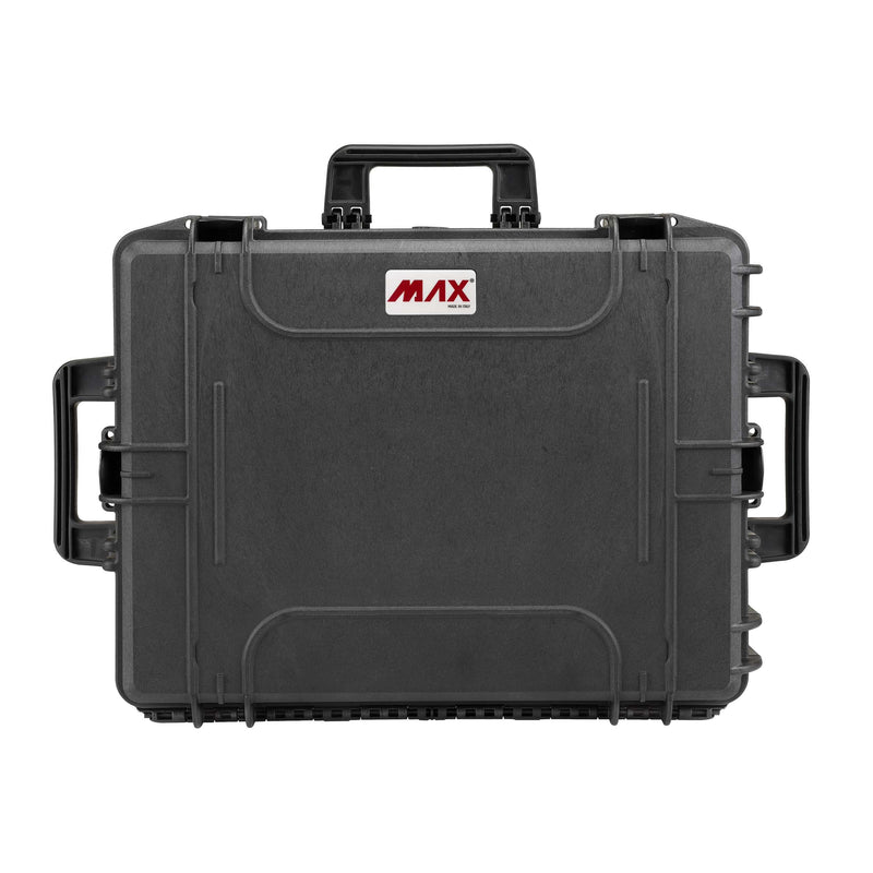 Panaro MAX540H245 lid view of the black MAX540 shell with the side handles raised on both ends for a two-person carry