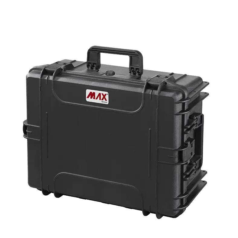 Panaro MAX540H245 waterproof case in black, closed front view showing latches and moulded shell