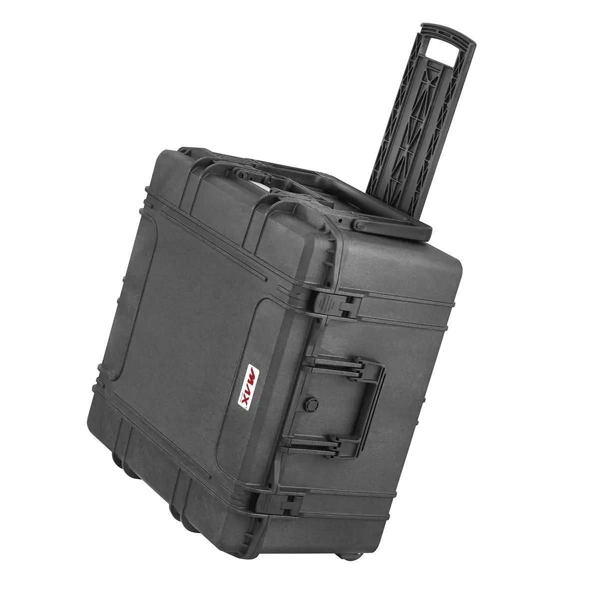 Panaro MAX615TR waterproof case in black with Trolley, open or detail view of the interior configuration