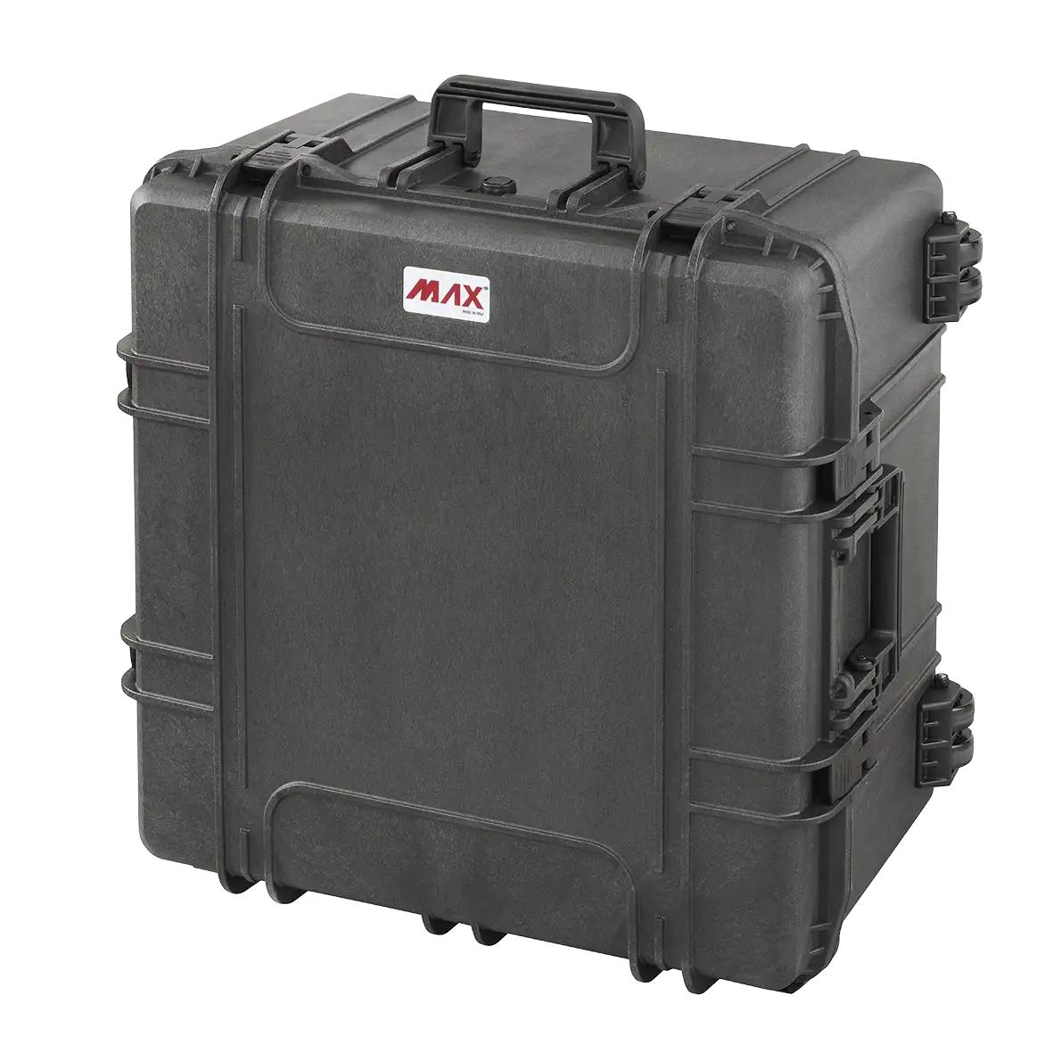 Panaro MAX615 waterproof case in black, open or detail view of the interior configuration