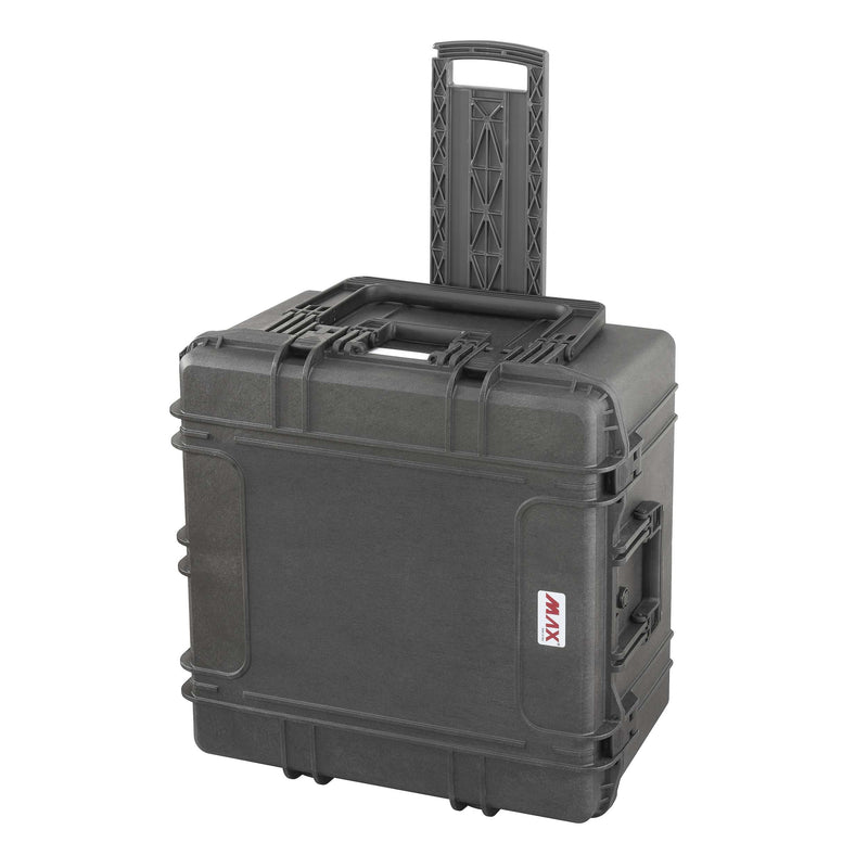 Panaro MAX615TR upright on its wheels with the telescopic trolley handle extended above the case