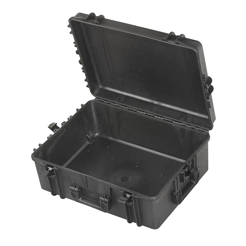 Panaro MAX620H250HDSTR waterproof case in black with High Density Cubed Foam and Trolley, open or detail view of the interior configuration