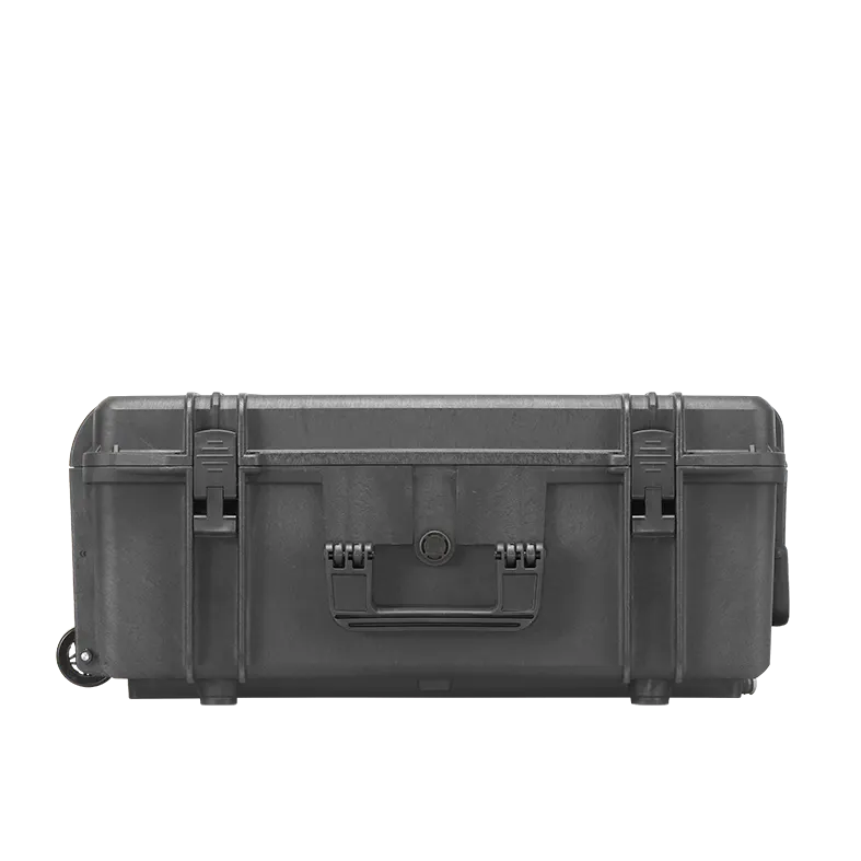 Panaro MAX620H250TR waterproof case in black with Trolley, open or detail view of the interior configuration