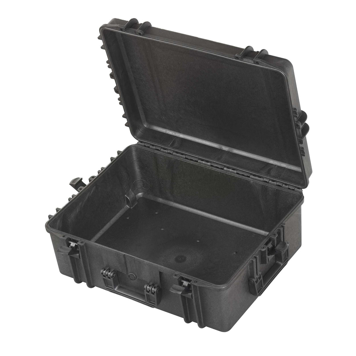 MAX620H250 open and empty, showing the black moulded interior of the base and the inside of the hinged lid
