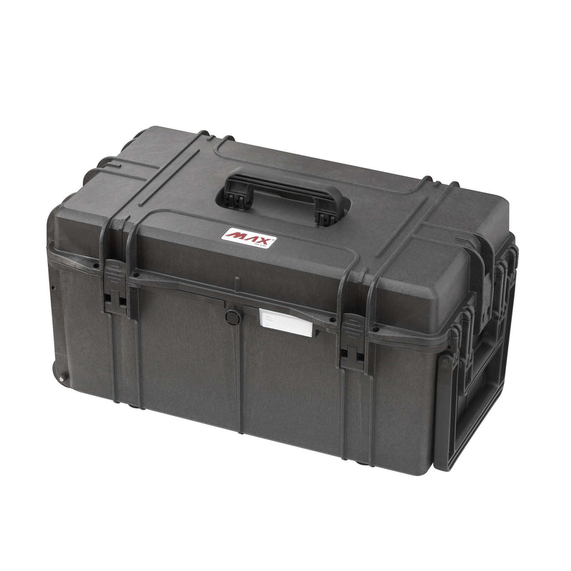 Closed Panaro MAX630 case at an angle showing the top carry handle, side latches and MAX logo