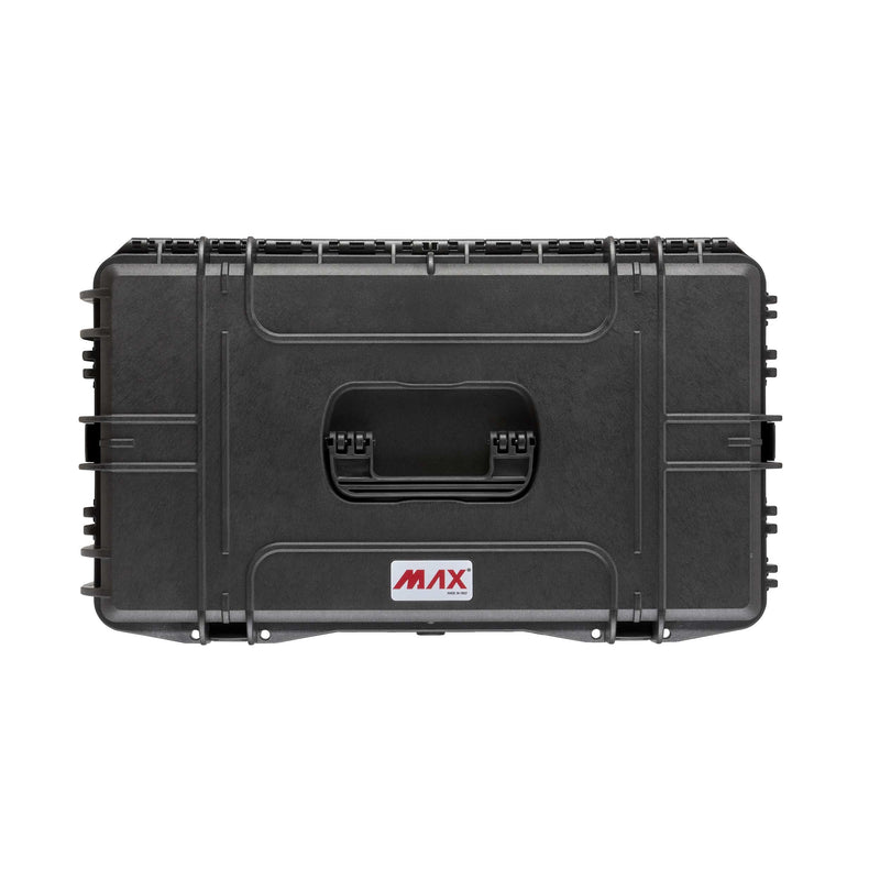 Top view of the Panaro MAX630 lid showing the moulded carry handle and the red MAX logo