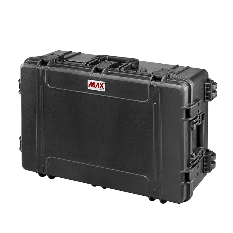 Panaro MAX750H280HDS waterproof case in black with High Density Cubed Foam, closed front view showing latches and moulded shell