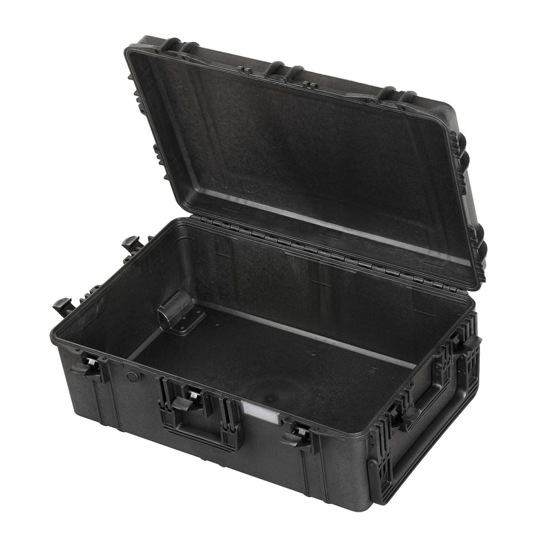 Panaro MAX750H280 open and empty, lid raised on its full length hinge to show the bare interior