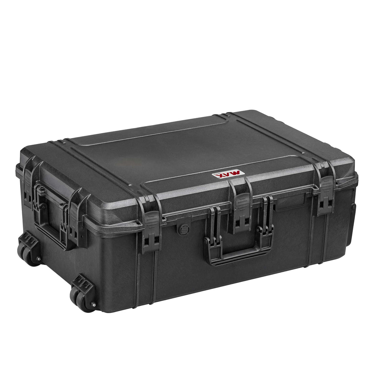 Panaro MAX750H280 rear corner view with twin wheels and the interlocking stacking ridges