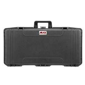 Panaro MAX800SAD waterproof case in black with Layered High Density Foam, closed front view showing latches and moulded shell