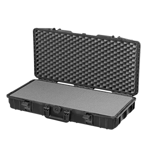 Panaro MAX800S waterproof case in black with Cubed Foam, closed front view showing latches and moulded shell