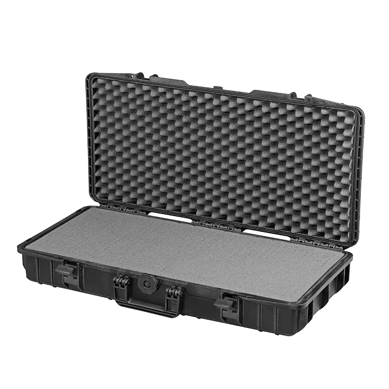 Panaro MAX800S waterproof case in black with Cubed Foam, closed front view showing latches and moulded shell