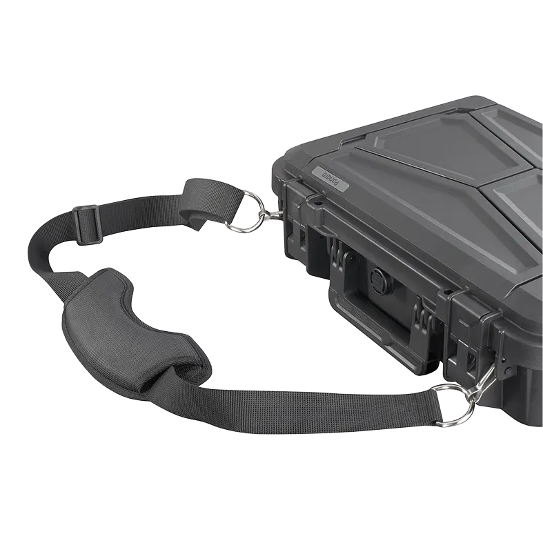 Panaro TRAEKO padded shoulder strap clipped to the side of an EKO case