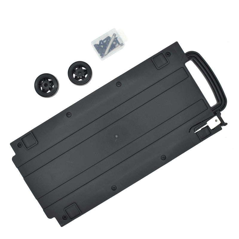 Panaro MAX520 trolley panel shown lengthwise with its handle end, wheels and fixings